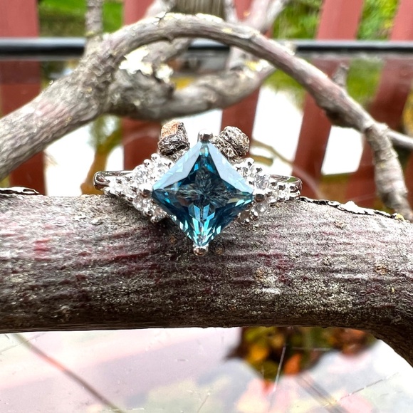 Handcrafted London Blue Topaz Ring Solid Sterling Silver , December birthstone - Picture 4 of 10